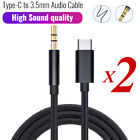 2x For Samsung A05S A13 A14 USB 3.1 Type C To 3.5mm AUX Audio Car Adapter Cord