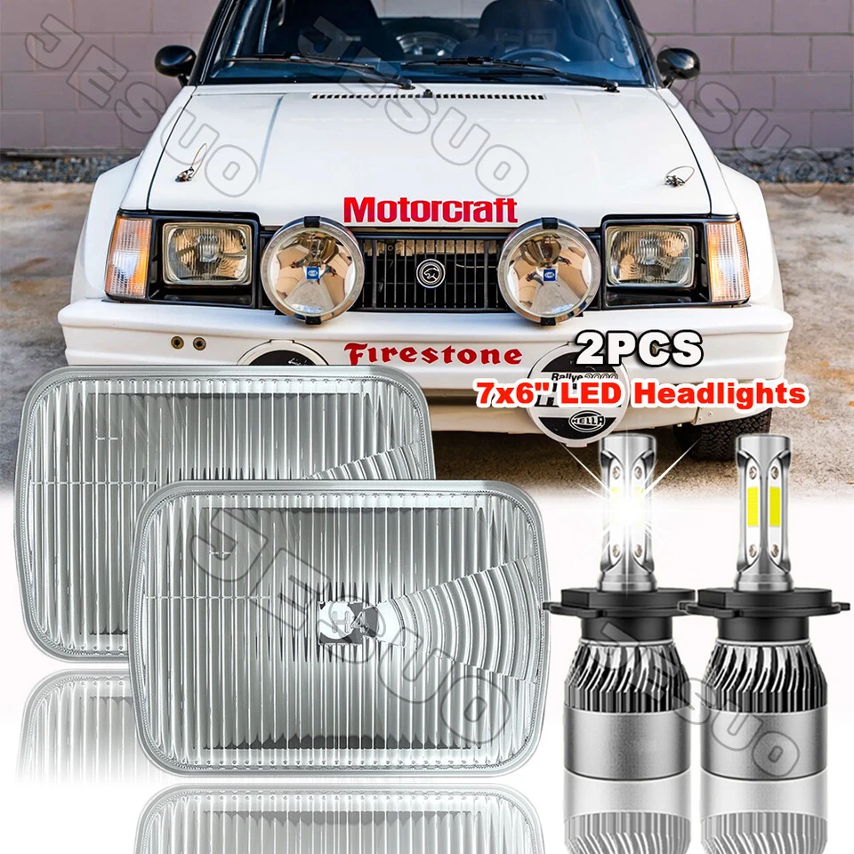 7X6" LED Headlight Hi/Lo Sealed DRL Turn Signal Lamp for Mercury Lynx 1981-1985 Foto 1 de 4