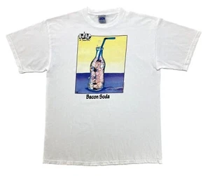 Vintage Bacon Soda A Herd Of Laughter 1997 Tee White Size XL T-Shirt Wooket - Picture 1 of 12
