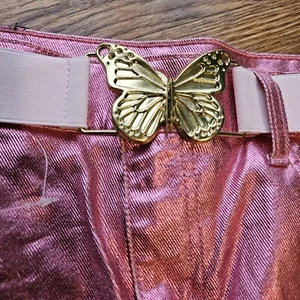 Youth WICKED x JUSTICE Pink High Rise Skirt Size 16 Butterfly Belt New With Tags - Picture 1 of 6