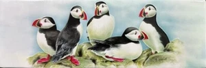 Wall Hanging Art Tile (10 x 30 cm) - Puffins - Picture 1 of 1