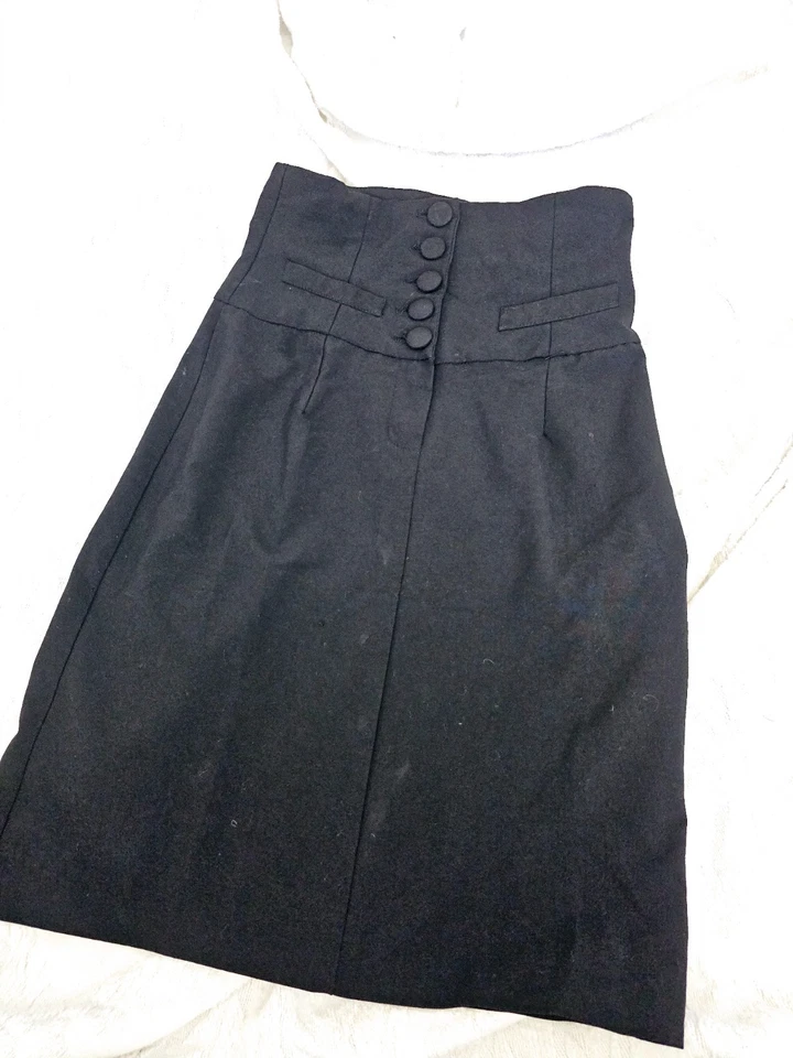 Wet Seal Womens Skirt Size 9 Y2k Black 1950s Brocade Pencil Stretch Dressy AT - Image 1 of 4
