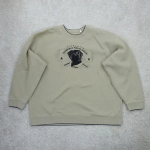 Croft & Barrow Labrador Embroidered Sweatshirt Mens Extra Large Khaki Dogcore - Picture 1 of 10