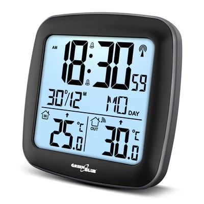Stazione Meteo Wireless Portatile Sensore Esterno Orologio Data Ora DCF - Immagine 1 di 4