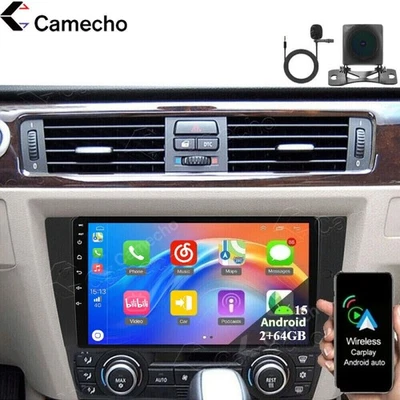 Android 15 Para BMW E90 M3 328i 335i Coche GPS Estéreo Radio CarPlay Bluetooth + Cámara Foto 1 de 4