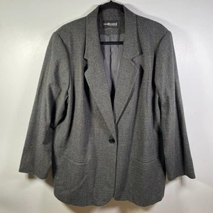Sag Harbor Damen Wolljacke 1 Knopf grau Farblinie Anzug evtl. Größe 20W - Bild 1 von 22
