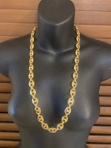 Vtg Napier Gold-tone Marine/Anchor Chain Necklace 28” Long - Picture 1 of 7