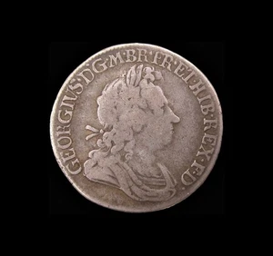 GEORGE I 1719 SILVER SHILLING - ROSES & PLUMES IN ANGLES - Picture 1 of 2