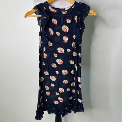 Stella Mc Cartney Kid's Blue Ruffle Geometric Printed Dress Size 8 Years - Image 1 of 4
