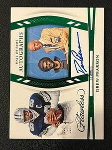 Drew Pearson 2024 Flawless Football Auto Green /5 Cowboys - Picture 1 of 2