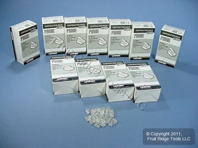 300 Leviton Telephone Flat Line Cord Plug Ends RJ11 RJ14 Modular Phone C0257-C - Image 1 of 4