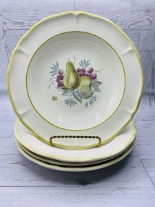 Set of 4 Vintage ARABIA of Finland 9” Sylvi Deep Salad/Pasta Plate - Fruit Motif - Picture 1 of 21