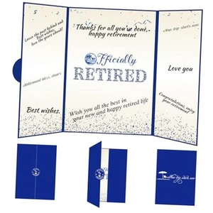 Blue Silver Retirement Party Decorations Large Retirement Card Signing Happy - Picture 1 of 7