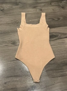 Abercrombie Fitch Bodysuit Womens XXS Beige Sweater Knit - Picture 1 of 4