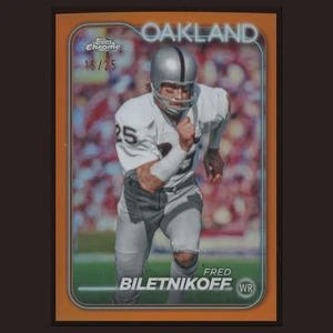 Fred Biletnikoff /25 #152 2024 Topps Cromo Arancione Rifrattore Oakland Raiders NFL - Foto 1 di 4