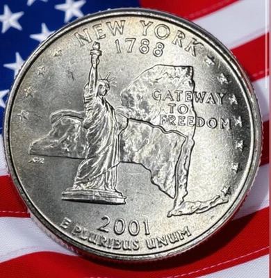 2001 D New York State Quarter Circulated US Mint Collectible 🗽🇺🇸 - Image 1 of 3