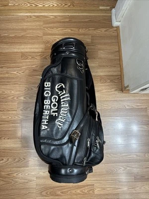Винтажная сумка для гольфкара Callaway Big Bertha кожаная вышитая черная 6 направлений - Изображение 1 из 4