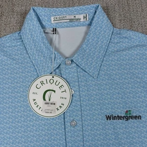 NUEVO CON ETIQUETAS Criquet Para hombres Mediano Azul Dados AOP Golf Polo Wintergreen Resort - Imagen 1 de 5