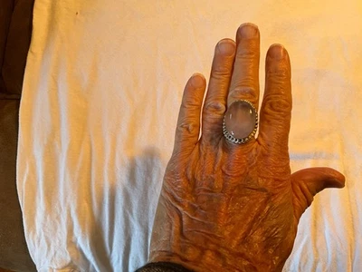 STERLING SILVER LARGE PINK ICE SETTING RING SIZE 8 1/4 - Image 1 of 4