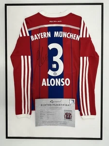 Bayern München Trikot Xabi Alonso signiert im Rahmen COA Adidas 140 - Bild 1 von 5