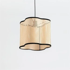 Vidalite Mid Century 1-Light Bohemian Shaded Pendant Light, With PVC- Rattan - Picture 1 of 7