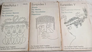 1970 COMPLETE GREEK TRAGEDIES:EURIPIDES&AESCHYLUS LATTIMORE PAPERBACK BOOKS LOT - Foto 1 di 4