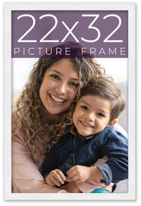 22x32 Frame White Real Wood Picture Frame Width 0.75 inches | Interior Frame Dep - Picture 1 of 9