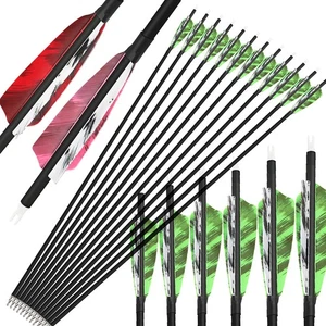 28" 30" 31" Archery Carbon Arrow SP500 4" Shield Natural Feather Bow Shooting - Picture 1 of 26