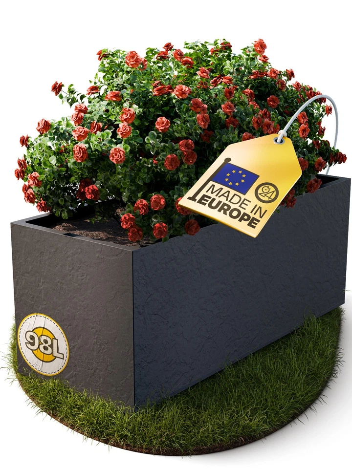 Ondis24 Vulkan 100 Pierre Pflanzkübel - Grau Gestein Optik 98 l (4250627030416)