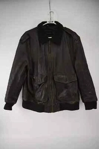 Vintage Banana Republic Mens Brown Leather Bomber Jacket Size XL - Picture 1 of 6