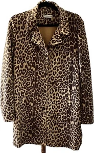 Chaqueta Abrigo Patrizia Luca Milano Chaqueta Largo Tres Cuartos Estampado Leopardo Grande - Imagen 1 de 14