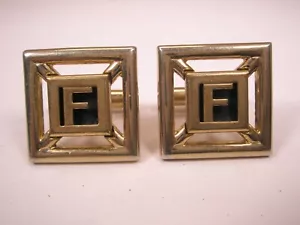F Monogram Initial Letter Vintage SWANK Cuff Links sam steve seth - Picture 1 of 9