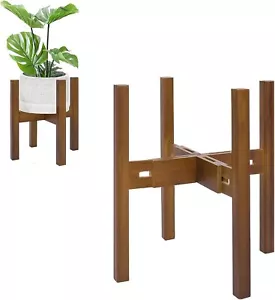 Rnined Adjustable Indoor Plant Stand for 8-12" Pots, Walnut - Picture 1 of 4