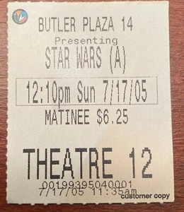 Star Wars: Episode III - Die Rache der Sith Movie Ticket Stub  - Bild 1 von 1