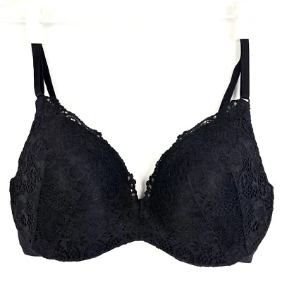 Kayser Ladies Black Lace Bra Underwired Adjustable Straps Moulded Cups Size 12C - image 1 of 4