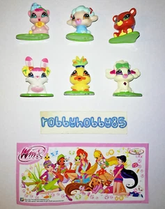 WINX CLUB LOVE & PET COMPLETE SET 6 FIGURES + PAPERS KINDER SURPRISE TOYS 2010 - Picture 1 of 1