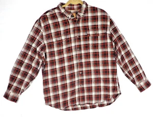 Outdoor Life Men's Flannel Shirt L/S Button Up Plaid Red White Black Size XL - Picture 1 of 7