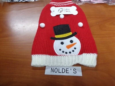  Dallas Dogs  Snowman Sweater 8" red  SKSD133 DS246 B2 - Image 1 of 4