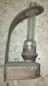 ANNI 50 - LAMPADA AD OLIO MARINARA, IN OTTONE. OSSIDATA, FUNZIONANTE  H.30CM - Picture 1 of 8