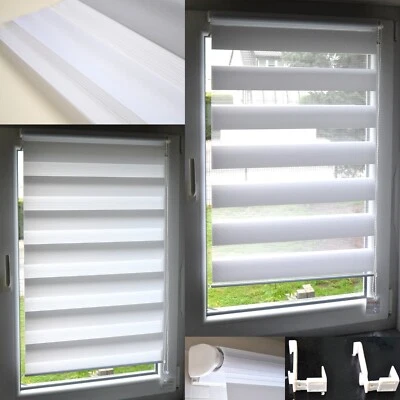 Doppelrollo Klemmfix Duo Rollo ohne Bohren Seitenzugrollo Kettenzugrollo Fenster - Bild 1 von 4