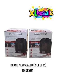 SET OF 2 Black+Decker 1,500-Watt Electric Personal Ceramic Space Heater BHDC201 - Picture 1 of 12