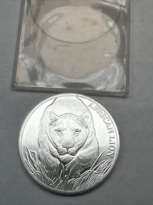 2017 Chad African Lion 1 oz .999 Silver 5000 Francs Coin - Republique Du Chad - Picture 1 of 9