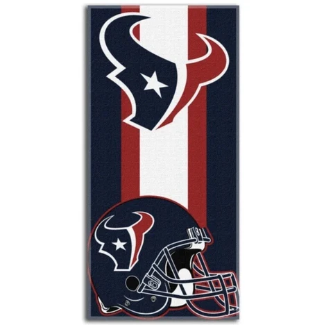 NFL Houston Texans Zone Read Marque Beach Towel, 30" x 60" Blue Cover