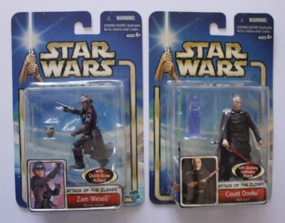 ZAM WESELL & COUNT DOOKU STAR WARS HASBRO 2002 Foto 1 de 2