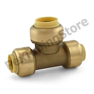 3/8" x 3/8" x 1/2" Sharkbite Style (Push-Fit) Push to Connect LF Brass Tee - Picture 1 of 2