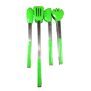 Juego de 4 pinzas de silicona verde Prepology para cocinar acero inoxidable 15" 11" NOS - Imagen 1 de 14