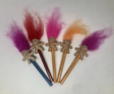 Muñeca Troll Pelo Rojo Lápiz Topper DAM 1989 De Colección Con Lápiz Años 80 Lote De 5 Foto 1 de 4