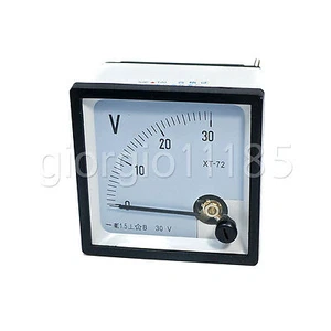 DC 0 ~ 30 V Quadrat Analog Volt Zeiger Nadel Panel Meter Voltmeter XT-72 - Bild 1 von 3