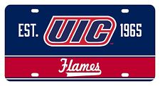 UIC Flames Full Color Team Logo Metal License Plate