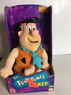 1993 FLINTSTONES FRED PLUSH SOFT DOLL VINYL HEAD MATTEL NEW VINTAGE VTG - Image 1 of 4